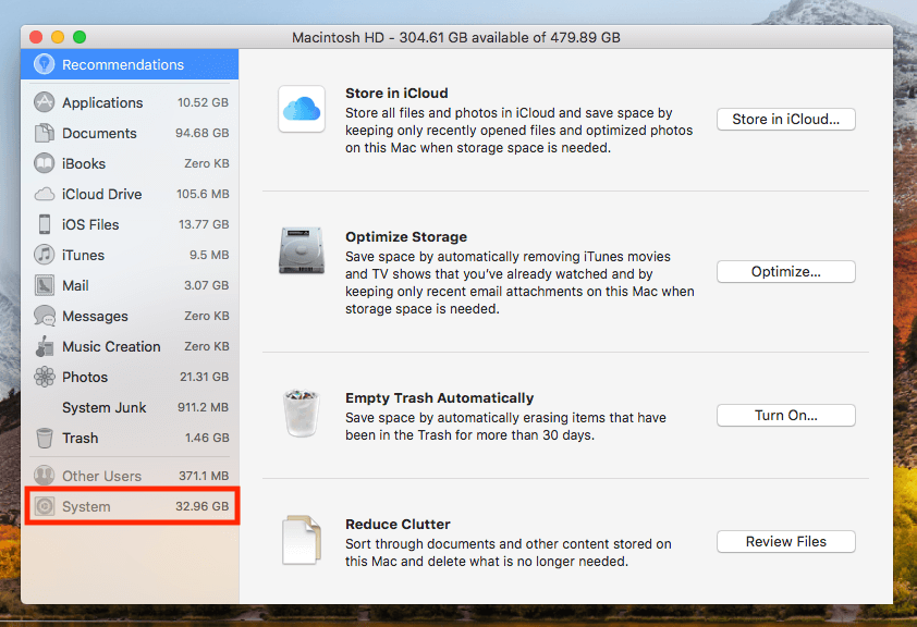 clear itunes for mac storage